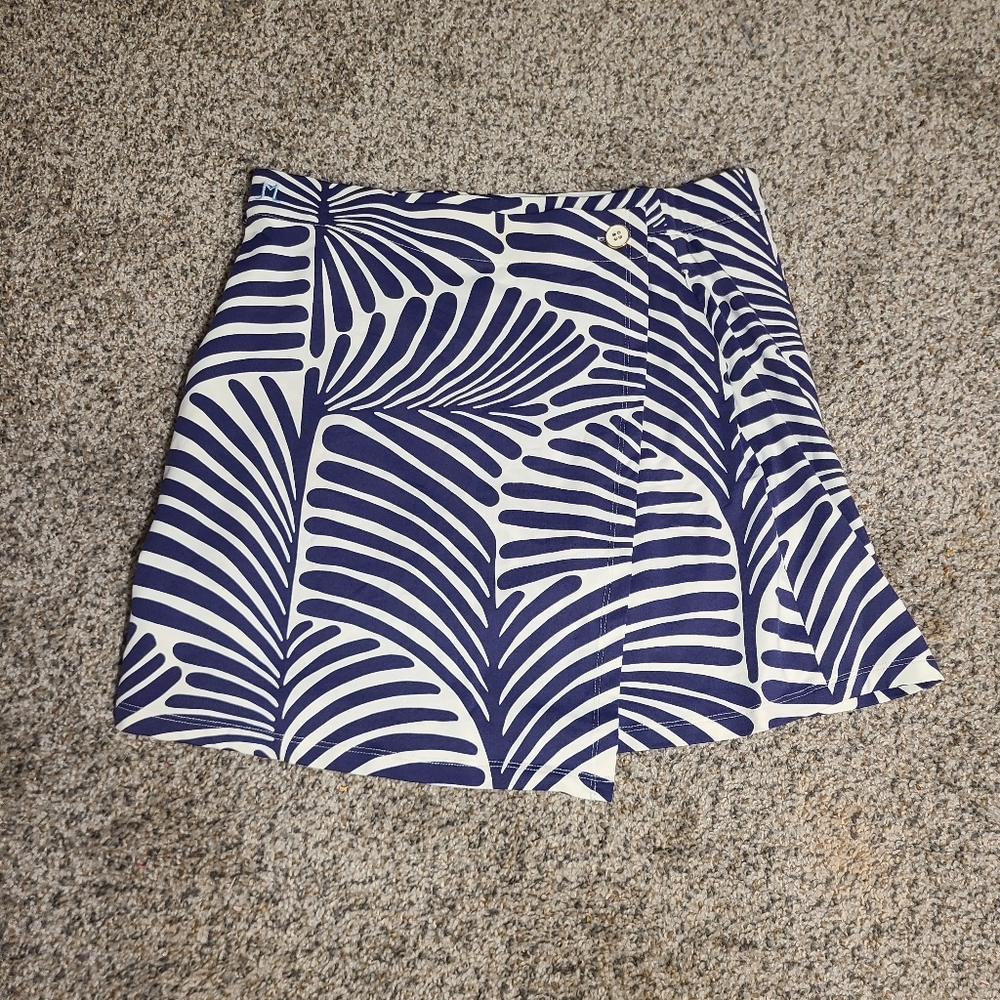 NWT J.Mclaughling aster skort skirt white navy mod frond